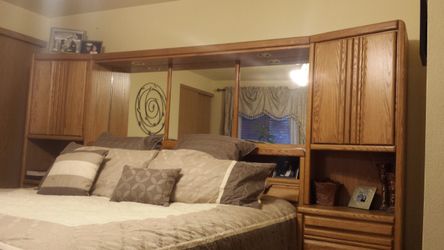 Oak king size bed set