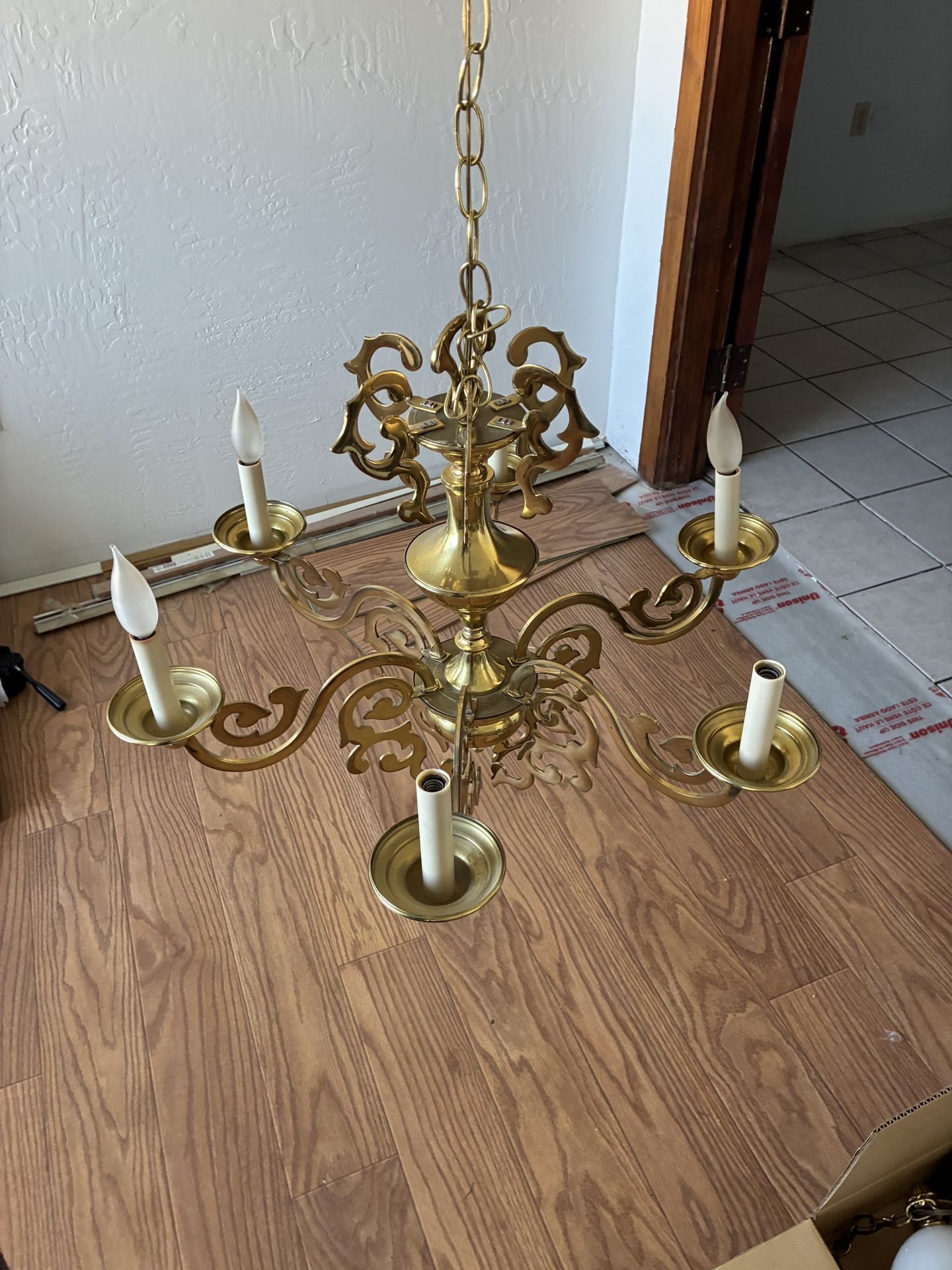 Vintage Brass Chandelier 