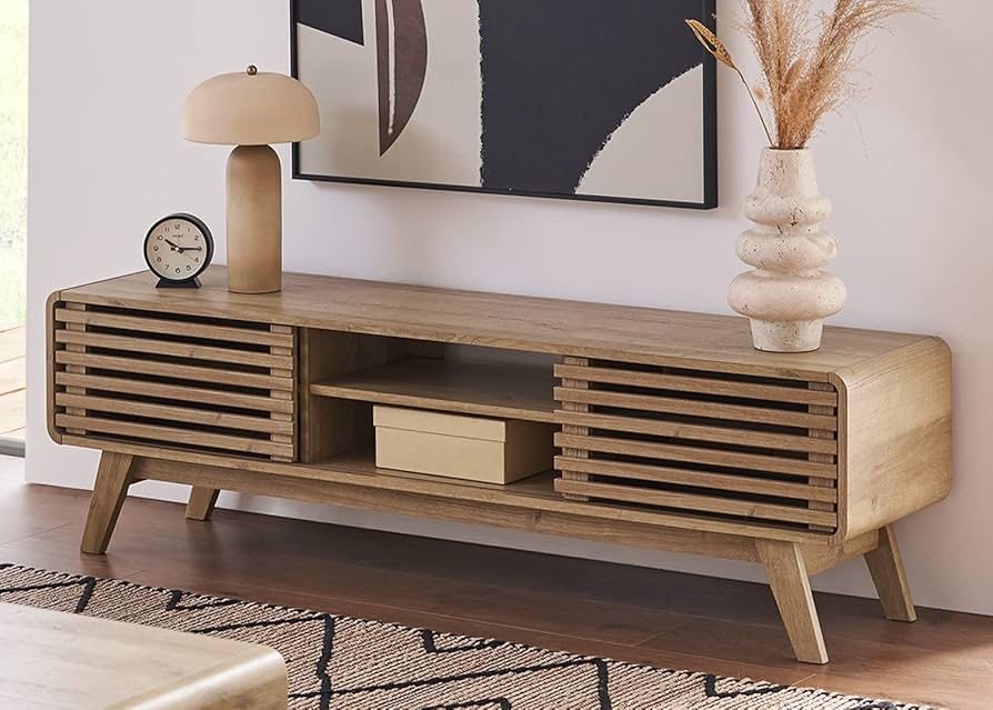 mopio Ensley TV Stand, Mid Century Modern for 55/60/65 inch TV, Farmhouse TV Stand, Entertainment Center with Storage, TV and Media Console for Living