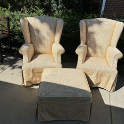 Chairs And Ottoman Set
