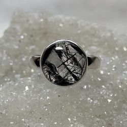 Black Rutile Quartz Ring 