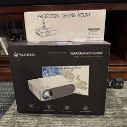 Projector By Vanko 1080P Resolution Includes 120 Inch Screen