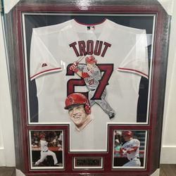 MIKE TROUT 2012 ROOKIE SIGNED HAND PAINTED JERSEY