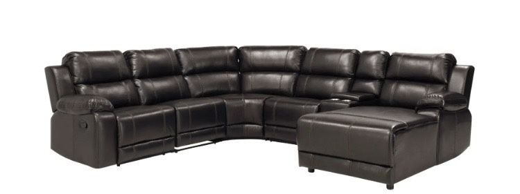 Black Leather Sectional With Chaise