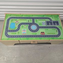 Wooden Kids Activity Table with Road Map Design