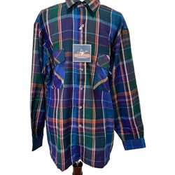 Vintage NWT Backpacker Sportswear Plaid Long Sleeve Shirt Men’s Sz Medium