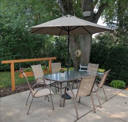 Patio furniture with umbrella