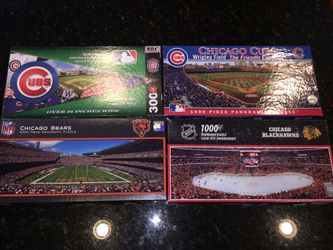 Chicago Bears Blackhawks Cubs puzzles