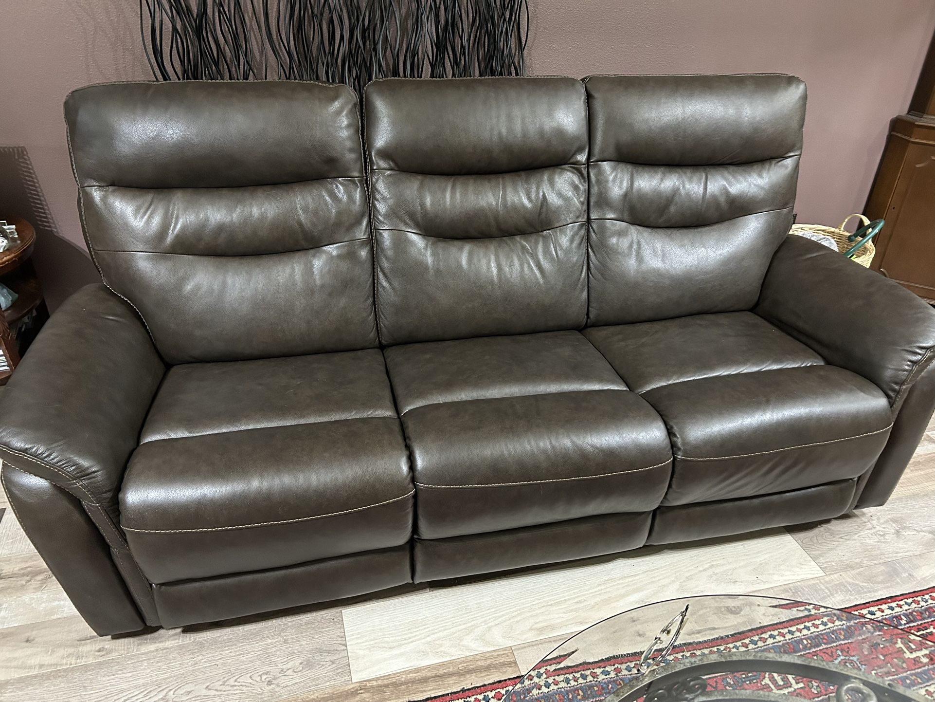 Leather Reclining Sofa