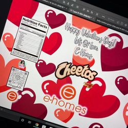 Valentine’s Day theme chip bags can add any photo or logo needed