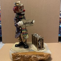 1984 Ronald A Lee "THE ROAD TO ANYWHERE" Gold Plated Clown Statue, Signed