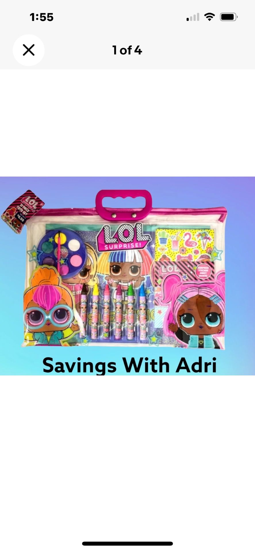 LOL Surprise! 12-Piece Drawing Painting Set w/Clear Tote Bag