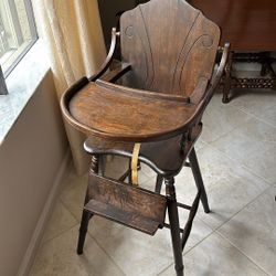 Mid Century Wooden High Chair