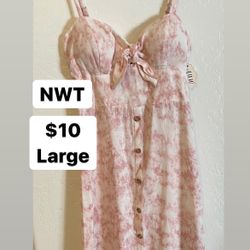 Pink Front tie Dress