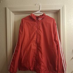 Vintage Asics Red Windbreaker Full Zip Up Sz M