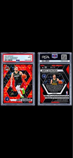 Donte DiVincenzo 2024 Mosaic Red Fluorescent PSA 9