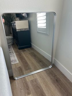 Large Rectangle Wall Mirror Silver Frame