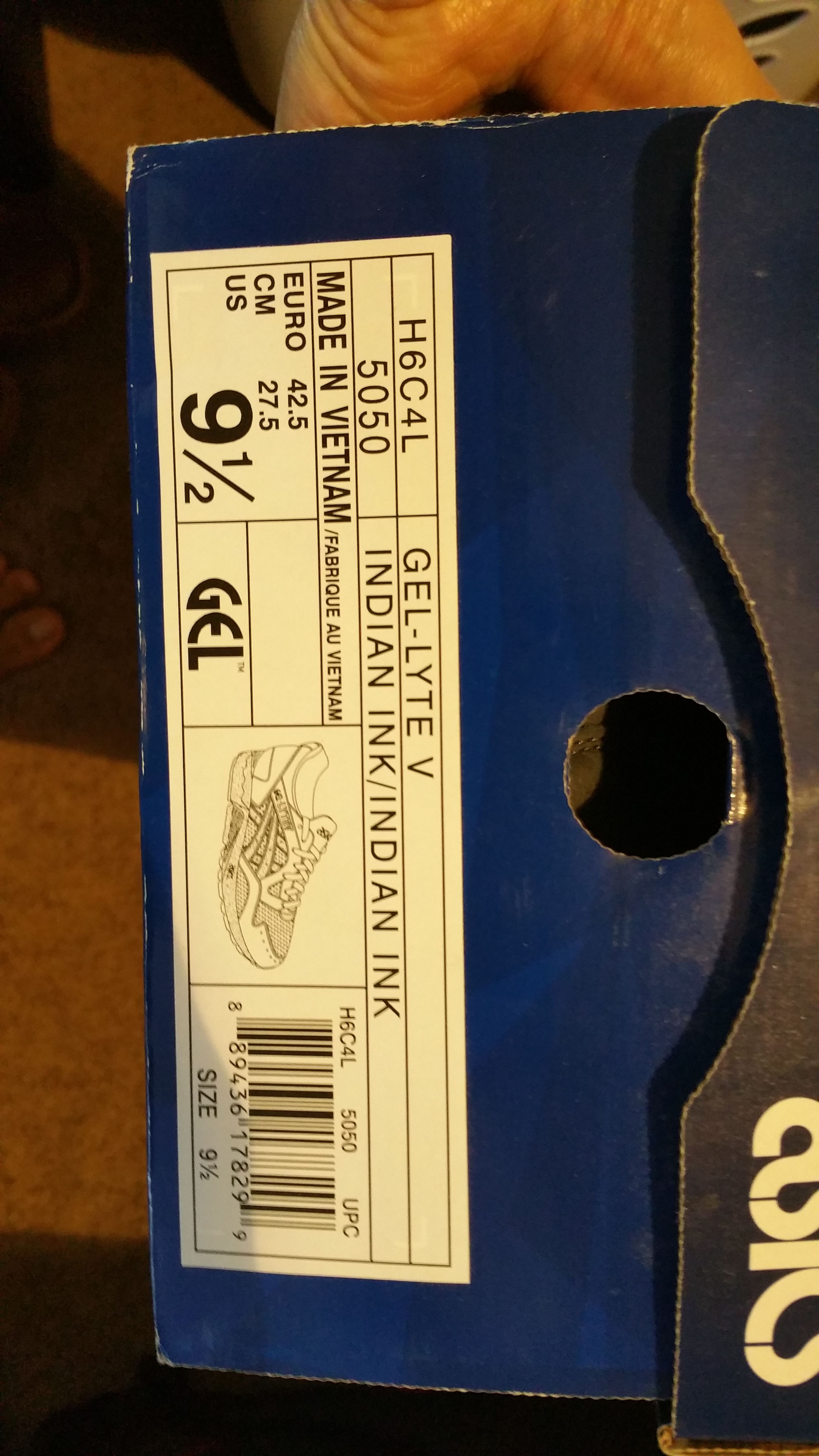 Asics gel lyte V size 9.5 Indian ink