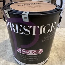 Prestige Ultra Premium Semi-Gloss Exterior Primer & Paint (White) w Brushes - NEW, UNOPENED!