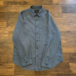 Rails Men's L Forest Long Sleeve Blue Button-Down Shirt