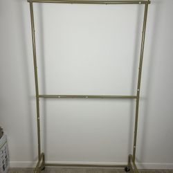 Gold Double Rod Heavy Duty Clothes Racks 77”