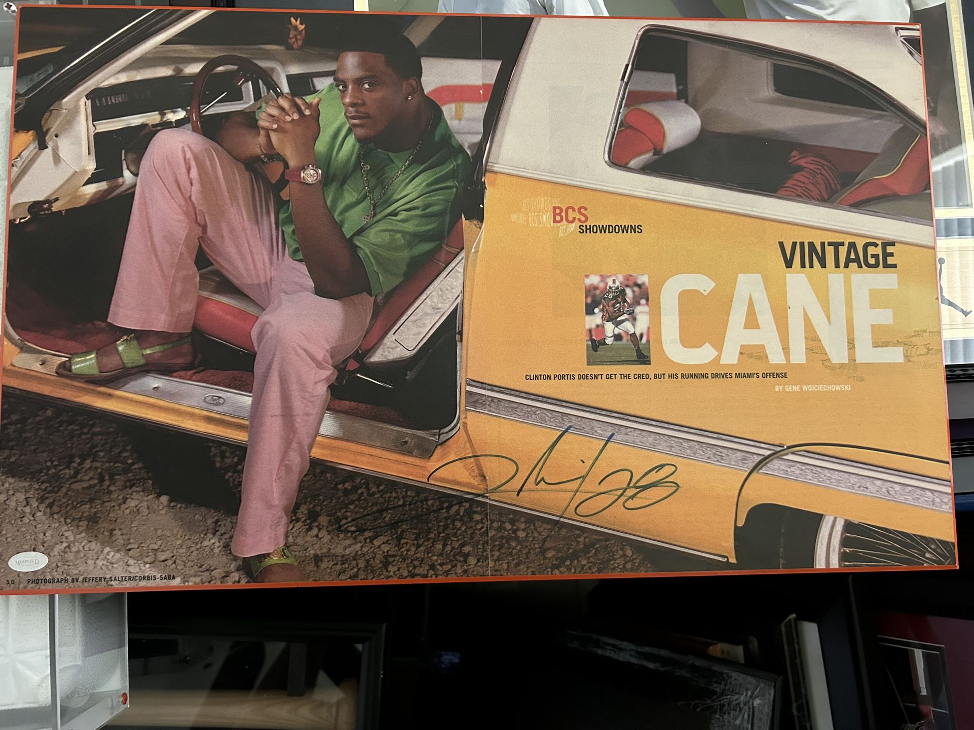 Clinton Portis Signed And Autographed Miami Hurricanes Piece