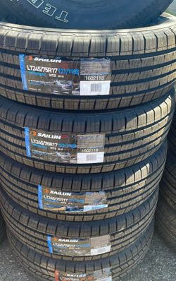 New tires LT245/75/17 Sailun Terramax tires $160 each plus tax if you need installation and balance will be extra $25 each tire