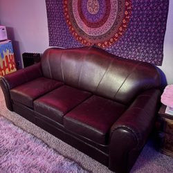 Dark Brown Leather Couch