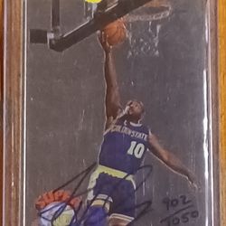 Tim Hardaway Golden State Warriors 902/1050 Autographed Signed Card 1995