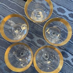 Tiffin - Franciscan “Rambler Rose” - USED - Vintage Set Of 5 - Champagne Coupe/sherbet Glass