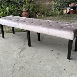 70” L Plum Colored Upholstered Bench 