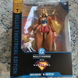 Dc McFarlane Gold Label Deluxe Theatrical Edition Supergirl And Krypto Figure