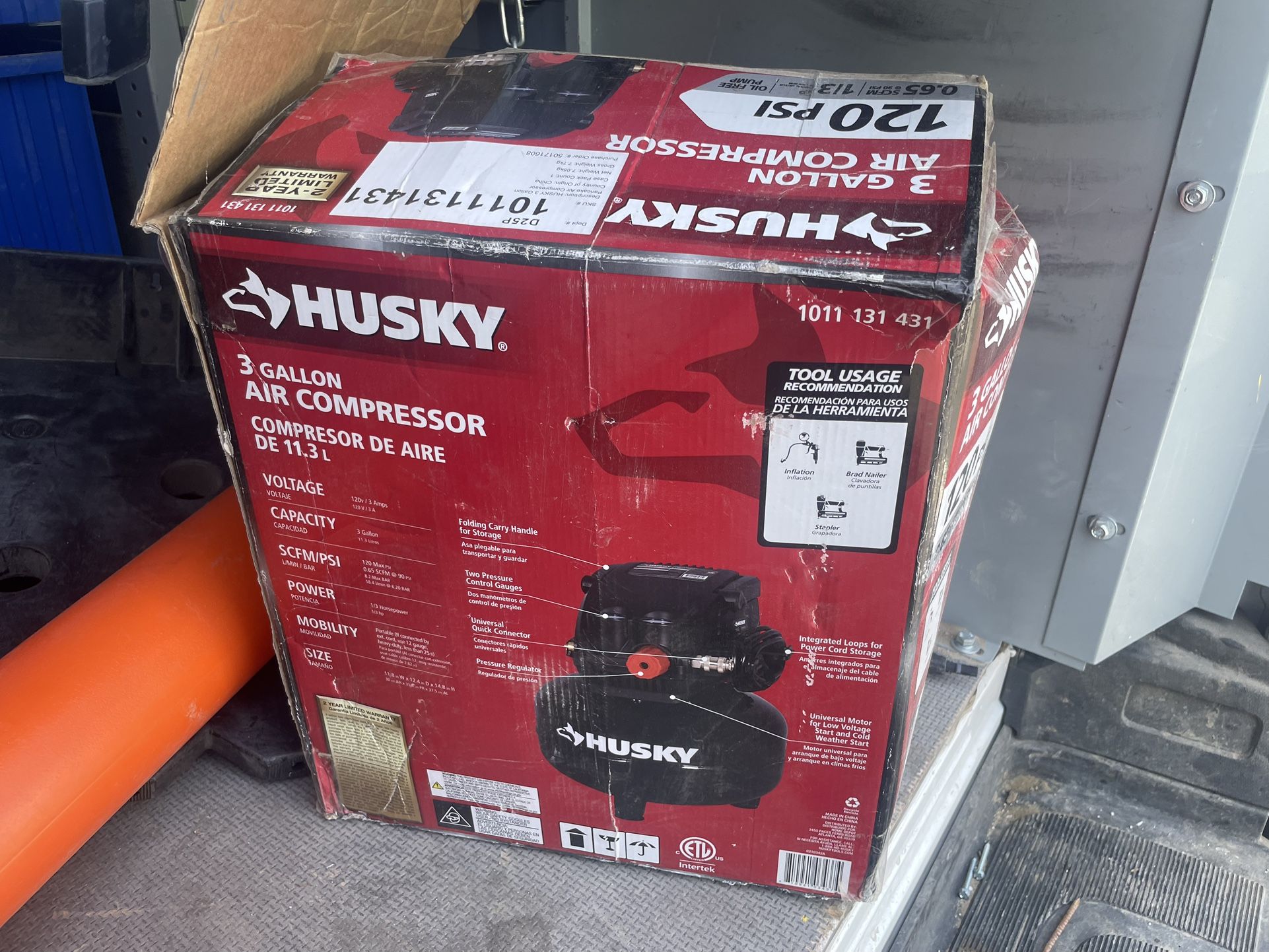 Husky 3 Gallon Air Compressor 