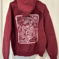 Live in the Moment Hoodie in Cherry Pink Palm Puff Medium (Brand New!)