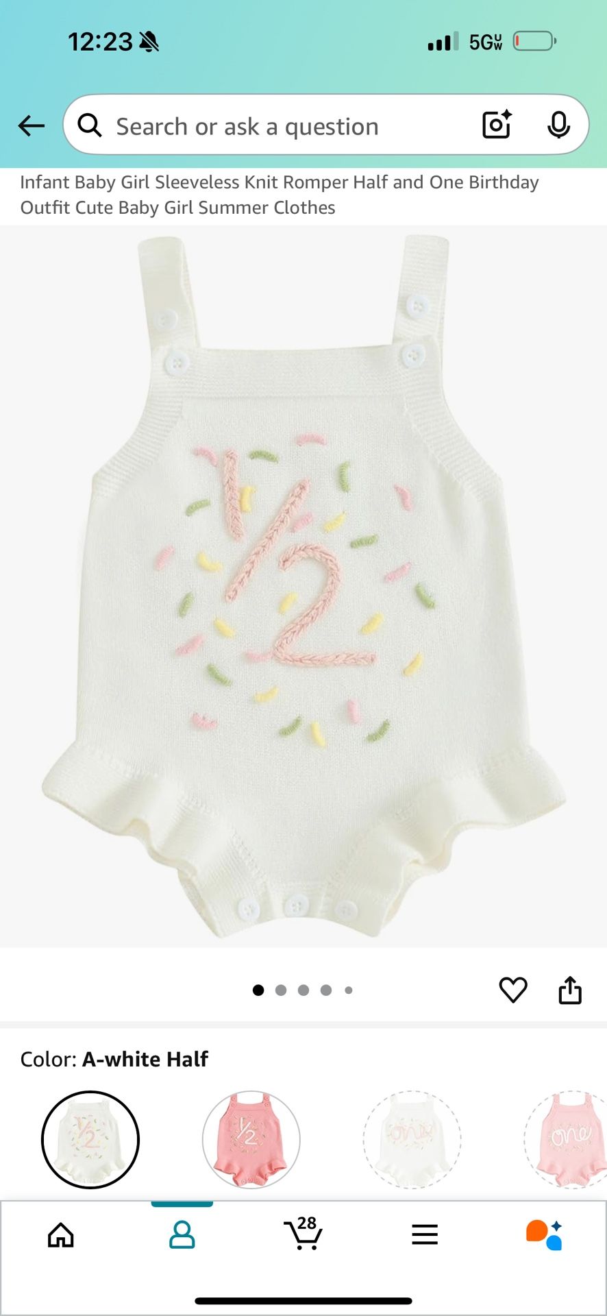 1/2 Birthday Infant Outfit