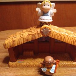Fisher Price Little People Nativity. Stable, Angel And Shepherd 