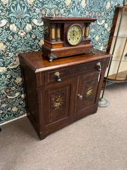 Antique Country Cabinet w/ Painted Doors