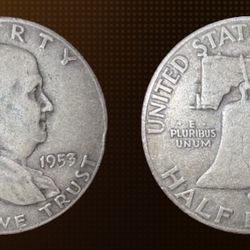 1953-D USA Franklin Half Dollar 90% Silver 
