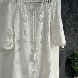 Neiman Marcus Hiche woman Cotton Lace dress size M