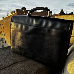 Prada Black Leather Shoulder Bag / Vintage Style / Good Condition