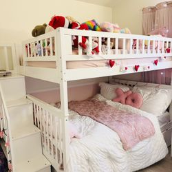 Full Size Double Bunk Bed With Storage 