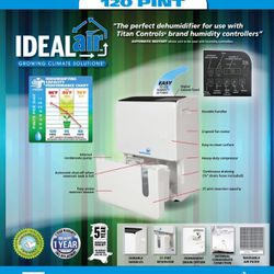 Ideal-Air Dehumidifier Up to 120 Pints Per Day