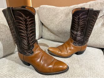 Men's Justin Brown Leather Cowboy Boots Sz 11.5E Made in USA 2396