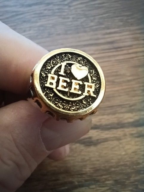 I LOVE BEER Stainless Ring In A Few Sizes!