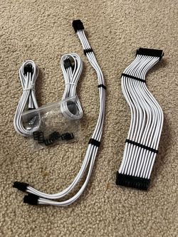 White sleeved PSU cables