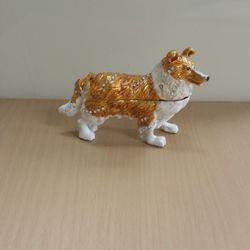 Rhinestone / Jeweled Dog Trinket / Figurine - $24.99 ( NEW ) Collie. pewter