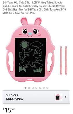 LCD Writing Tablet Boogie Doodle Board for Kids/Birthday/Presents-Pink Rabbit