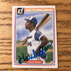 Hank Aaron Auto’d card…Hall Of Fame Heroes