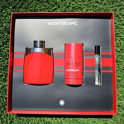 Mont Blanc Legend Red 3.3oz Set $75