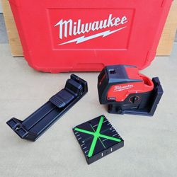 Milwaukee 12V Green 125 ft. Cross Line and Plumb Points Laser Level Kit